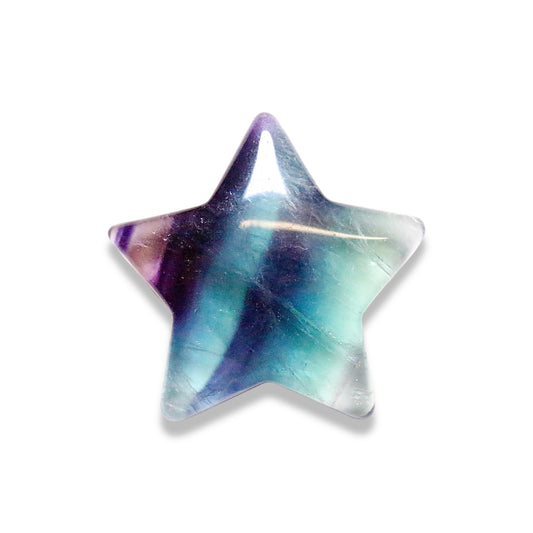 Multicolor fluorite star on the unit