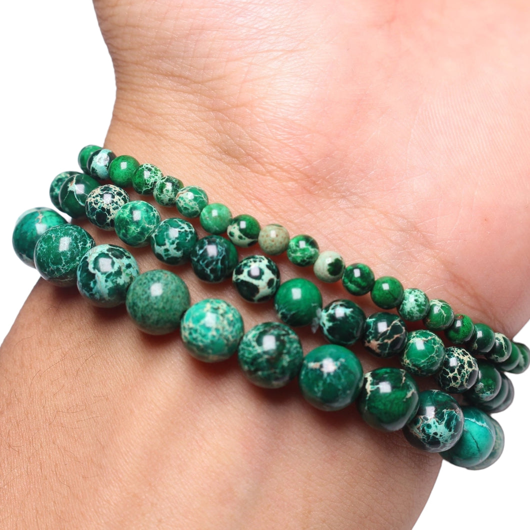 Dark green Imperial jasper bracelet