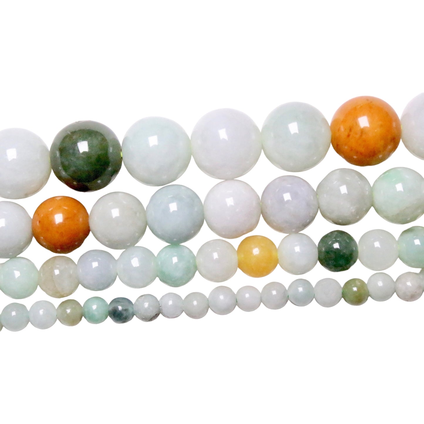 Fil de perle Jade de Birmanie multicolore AA