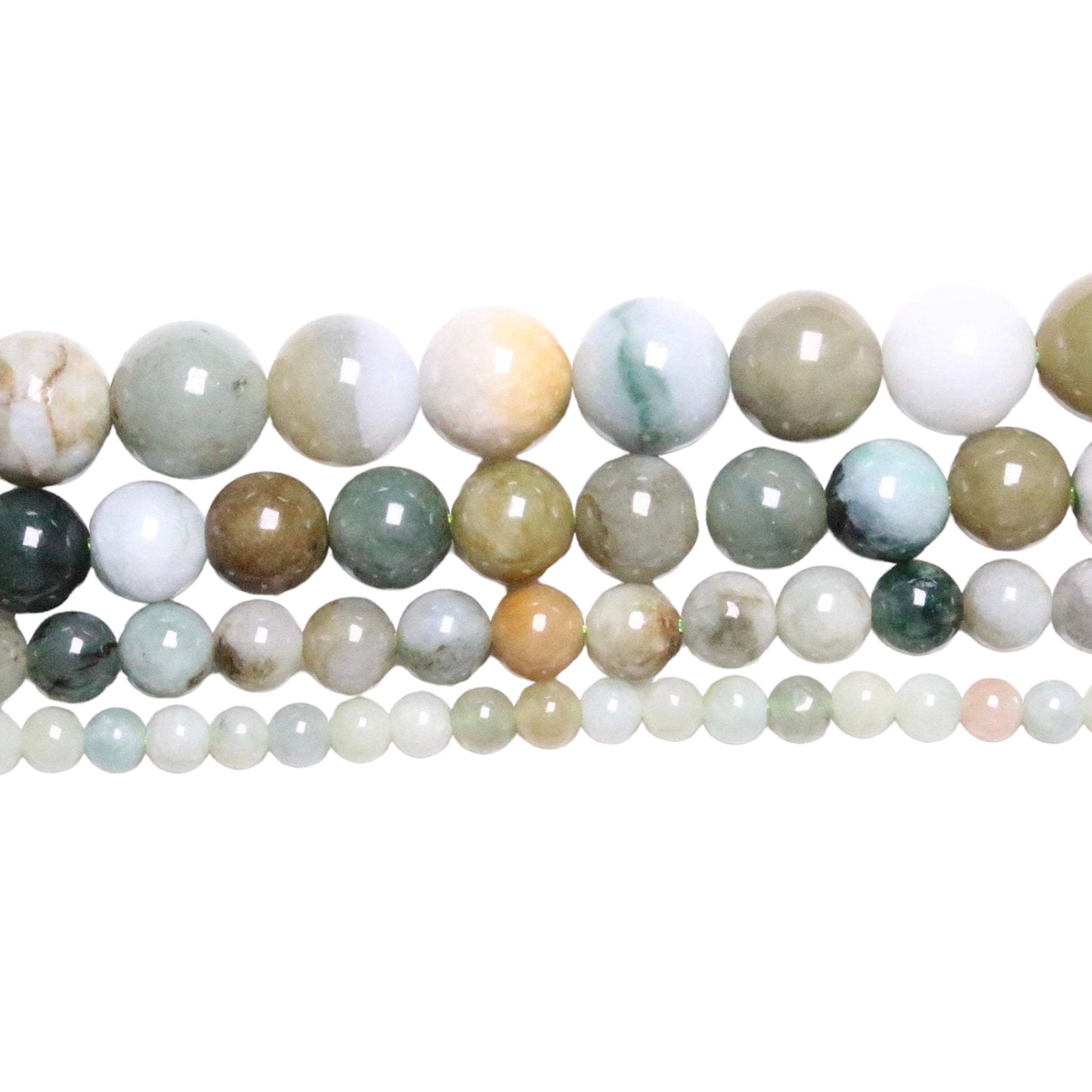 Fil de perle Jade de Birmanie multicolore A+