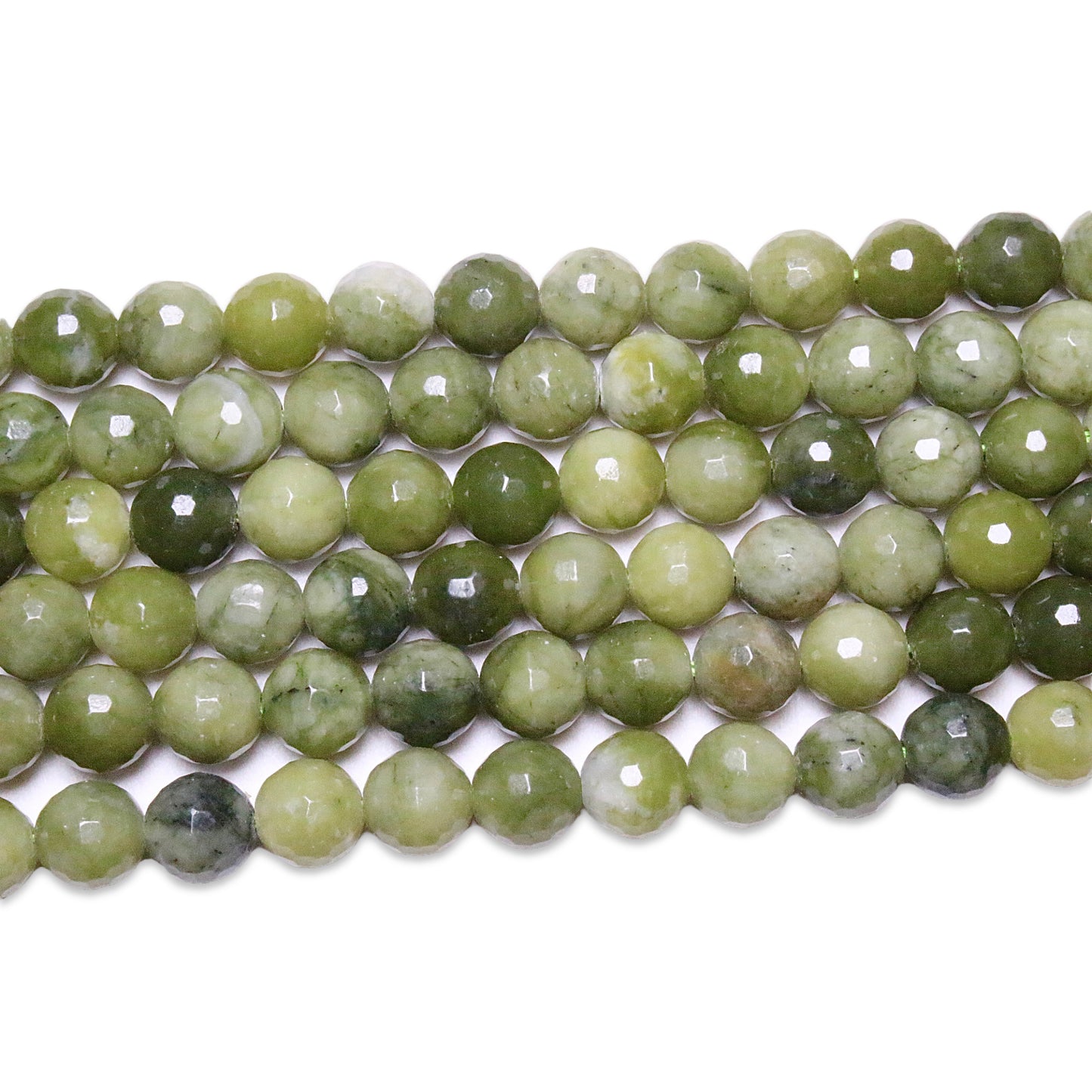 Fil de perles facettées jade de thailande