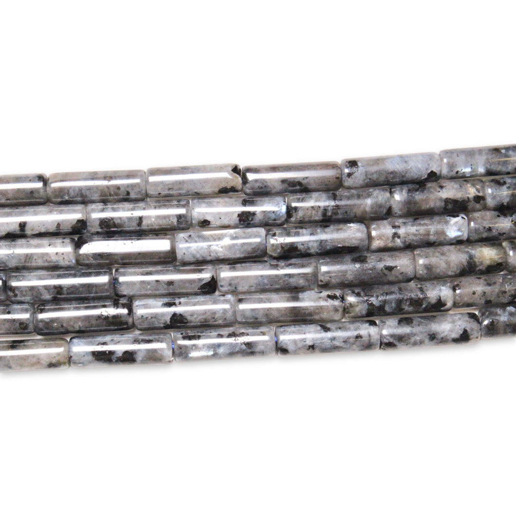Fil de perles tubes Larvikite 4x13 mm