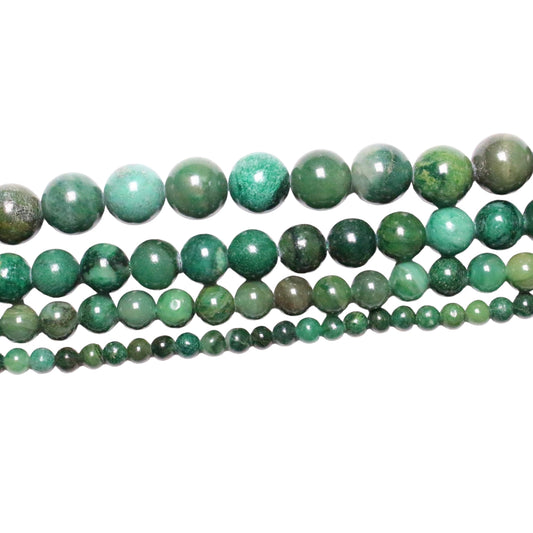 African green jade pearl wire