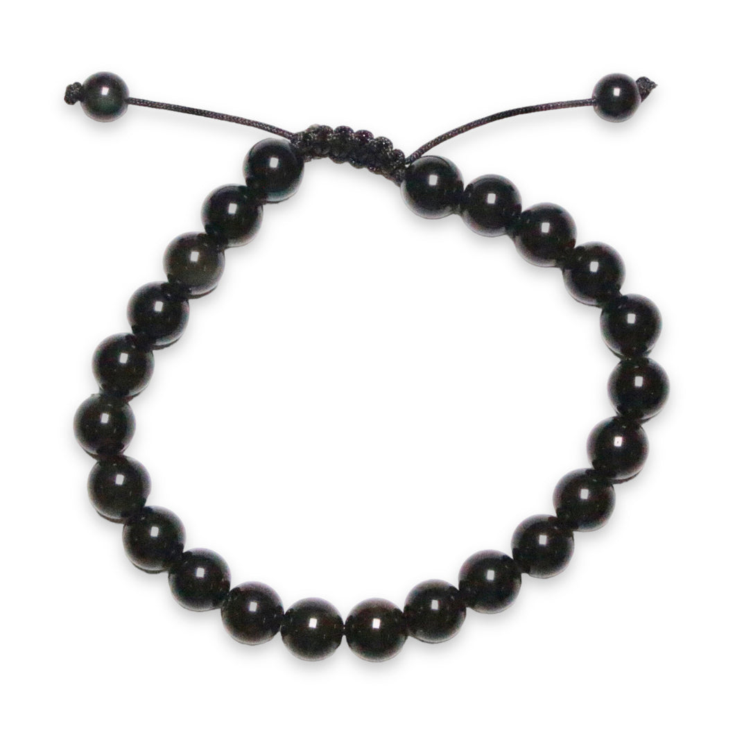 Black obsidian shamballa bracelet