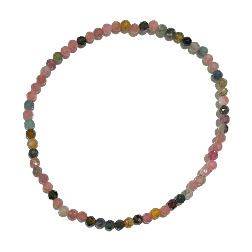 Bracelet Facetté 3mm Tourmaline multicolore