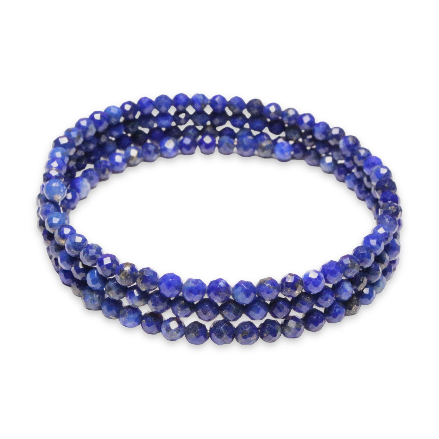 Lapis faceted 3 laps bracelet