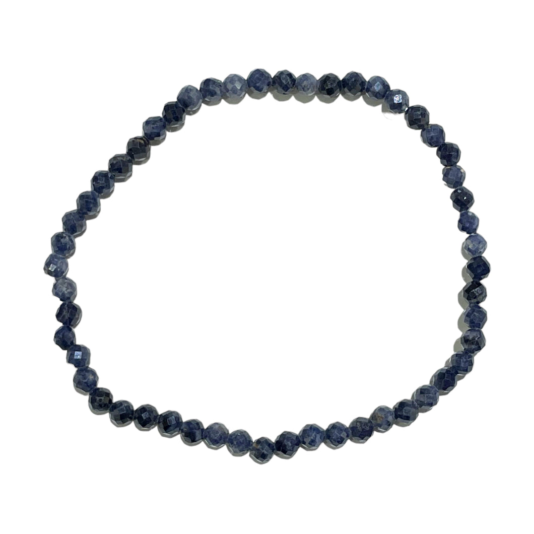 Blue calcédonian bracelet faceted