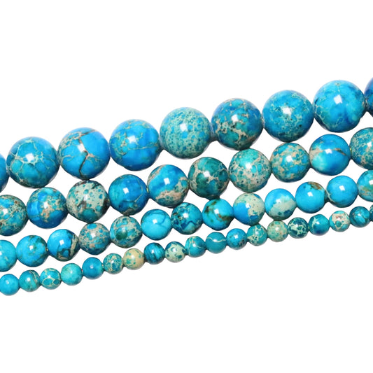 Imperial Blue Jaspe Pearl Wire