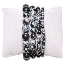 Load image into Gallery viewer, Snowflake obsidian bracelet
