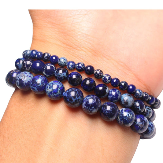 Dark blue imperial jasper bracelet