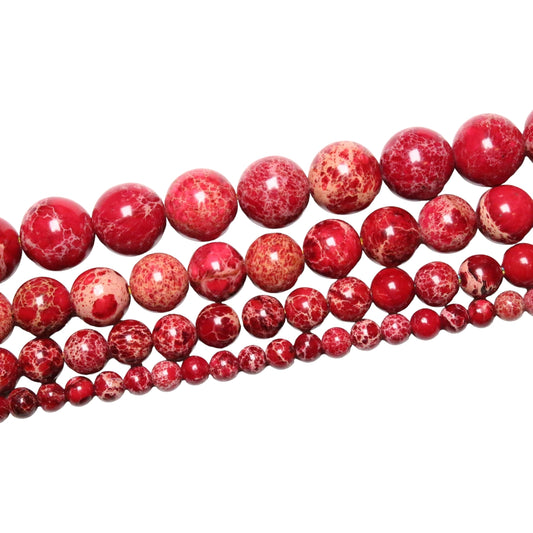 Red Imperial Jaspe Pearl Wire