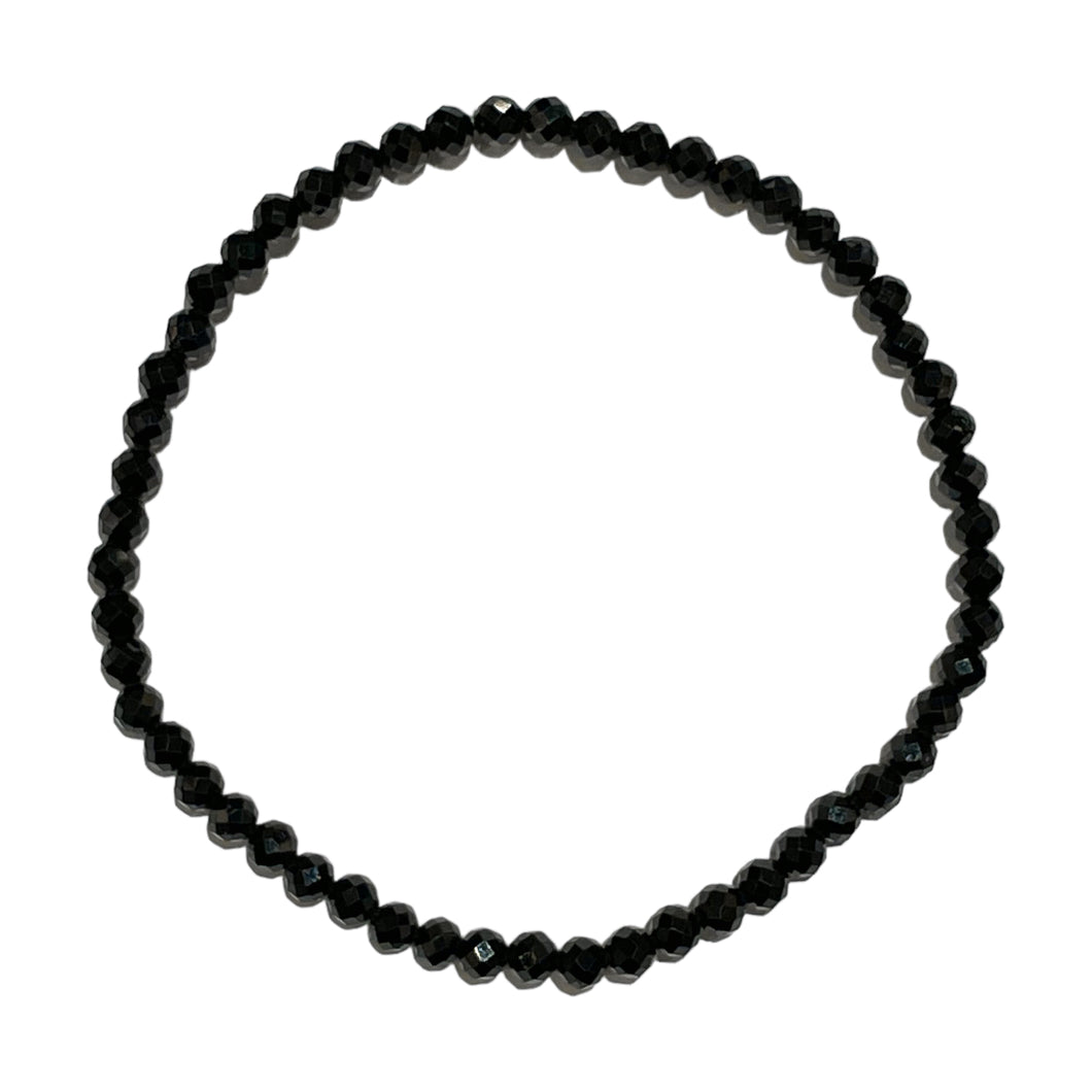 Bracelet Facetté 3mm Spinelle noire