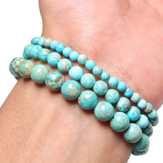 Turquoise blue imperial jasper bracelet