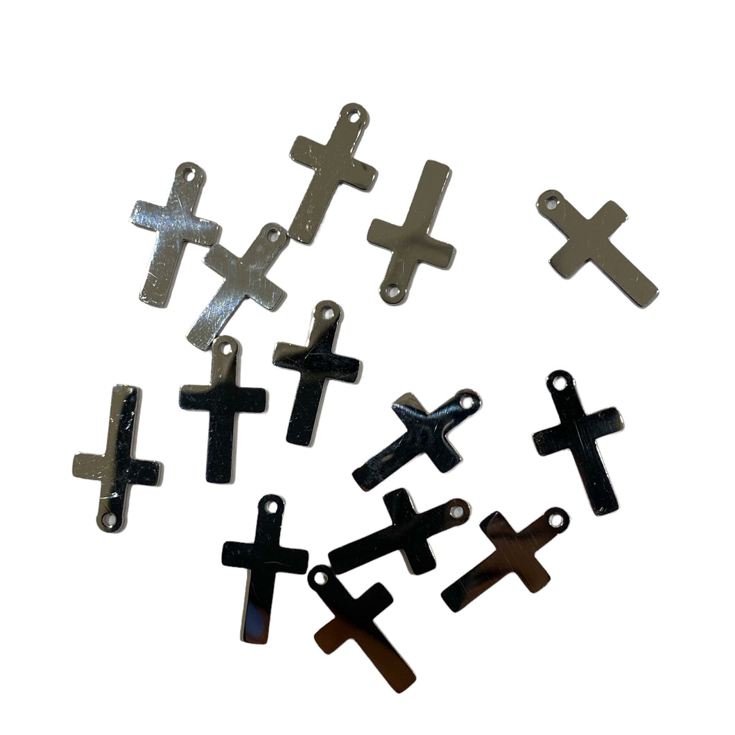 20 Breloques croix en acier