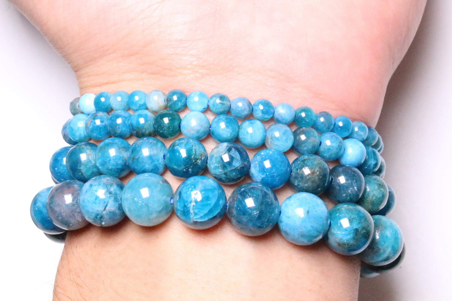 Multicolored blue apatite bracelet