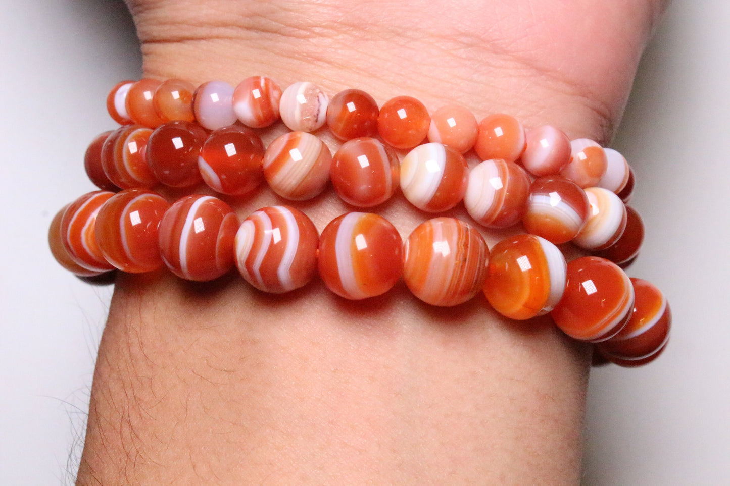 Agate Botswana orange bracelet has