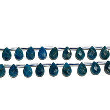 Load image into Gallery viewer, 32 small flat faceted drop blue Apatite pendants
