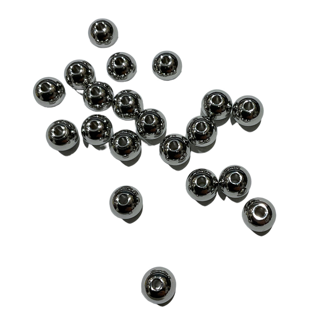 20 boules intercalaires pour perles de 8mm acier inoxydable argentées