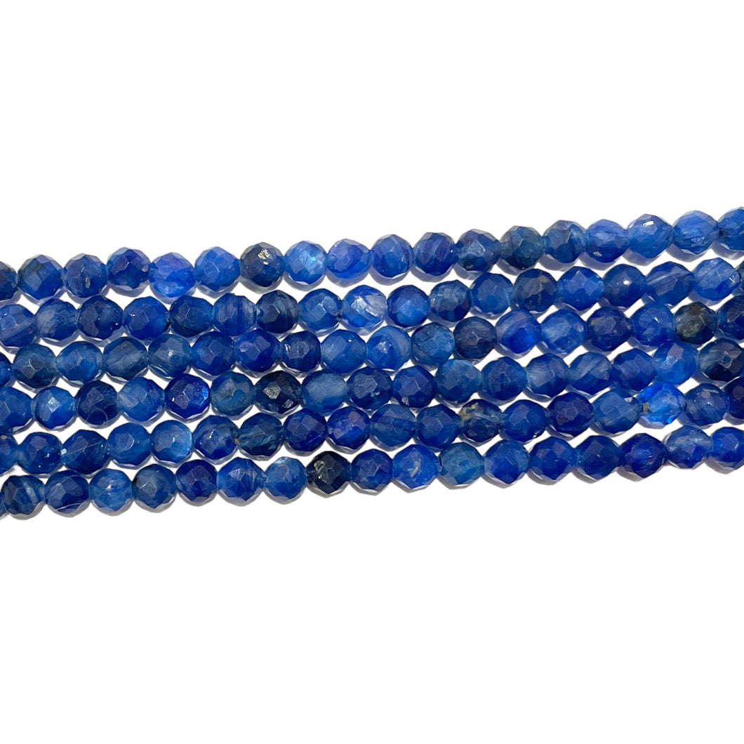 Blue Calcédonian wire in pearl faceted