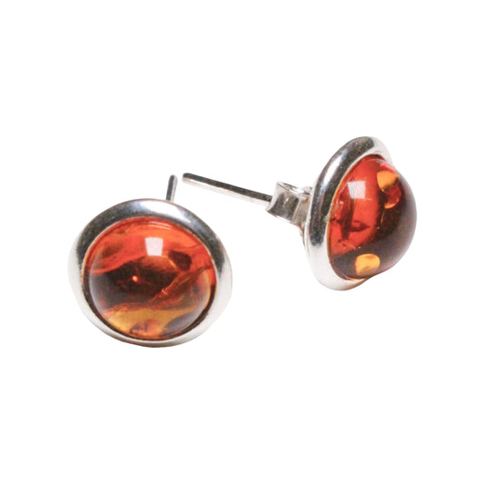 Amber & silver earring