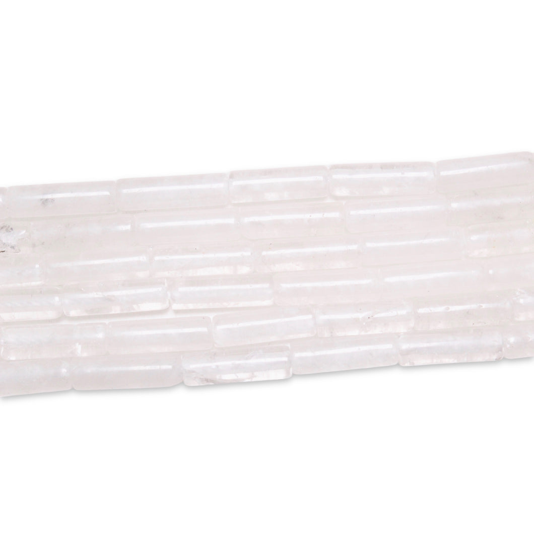 Fil de perles tubes Cristal de roche 4x13 mm