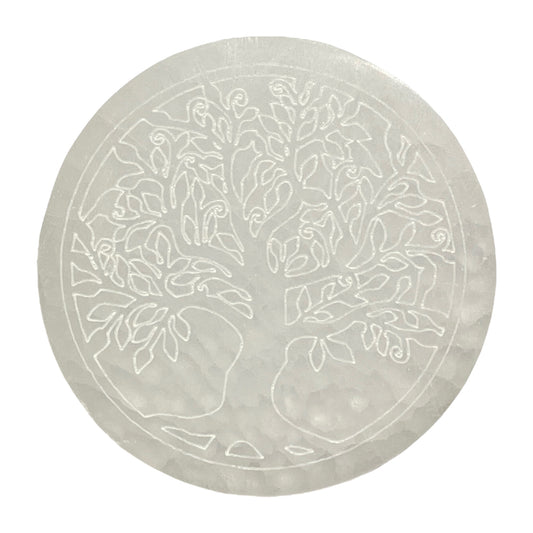 Selenite Life Tree plate