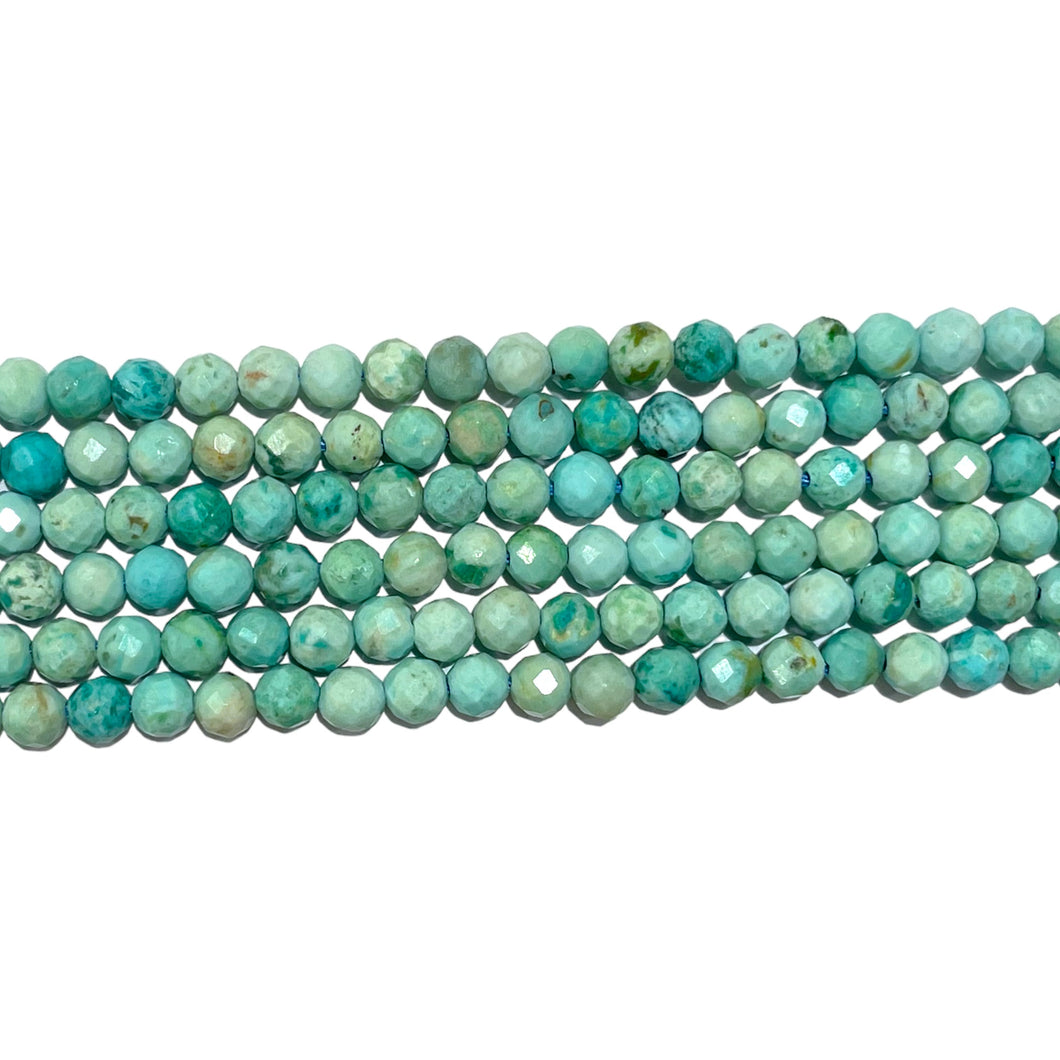 Fil de perles facettées Turquoise du Pérou