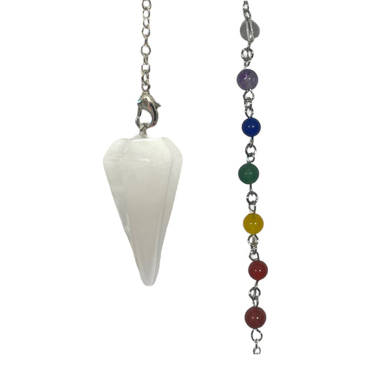 Pendulum 7 Rock Crystal Chakra's