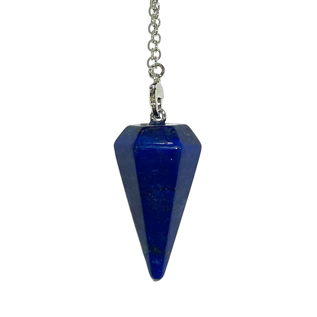 Pendule Lapis lazuli forme cône facette